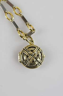 Lot 2030 - An 18ct yellow and white gold hoop chain with...