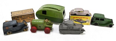 Lot 278 - TRI-ANG; a clockwork Minic vehicle and caravan