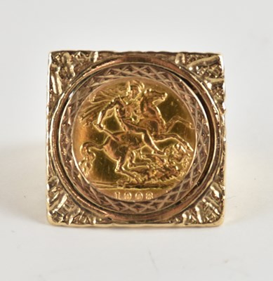 Lot 1297 - An Edward VII 1908 half sovereign, in 9ct...