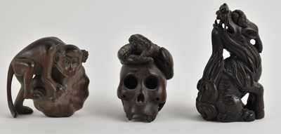 Lot 1076 - Three late 19th/early 20th century Japanese...