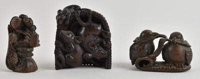 Lot 1077 - Three late 19th/early 20th century Japanese...