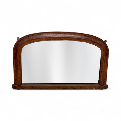 Lot 42 - A Victorian walnut overmantel mirror, width 88cm.