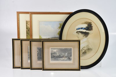 Lot 551 - A 19th century print, portrait side profile of...