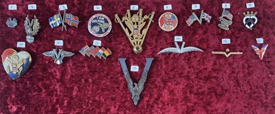 Lot 248 - SWEETHEART BADGES; a group of sixteen badges...