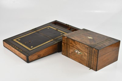 Lot 1073 - A Victorian inlaid walnut jewellery box, with...