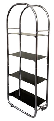 Lot 77 - A modern contemporary chrome framed shelving...