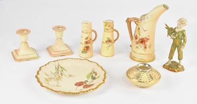 Lot 1912 - ROYAL WORCESTER; a ewer with bone effect...