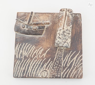 Lot 409 - JOHN MALTBY (1936-2020); a square stoneware...