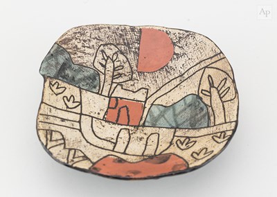 Lot 410 - JOHN MALTBY (1936-2020); a stoneware footed...