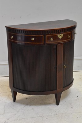 Lot 189 - A 19th century inlaid mahogany demi-lune...