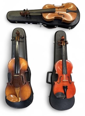 Lot 378 - A modern cased Chinese student viola, a modern...