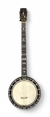Lot 397 - W TEMLETT; a zither banjo, overall length 92cm.