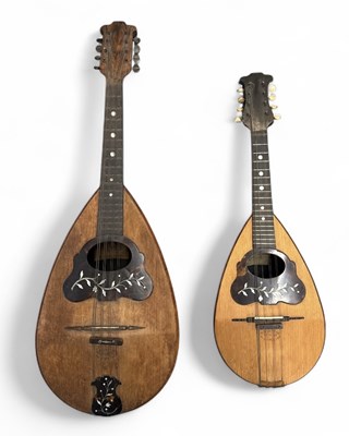 Lot 390 - Two late 19th century bowl back mandolins,...