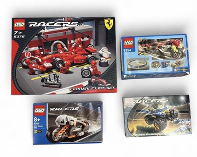 Lot 500 - LEGO; four Lego racer sets, used, including...