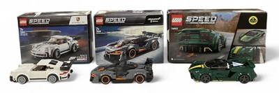 Lot 501 - LEGO; three Speed Champions, used, comprising...