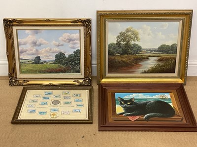 Lot 551 - UNATTRIBUTED; two oils on canvas, both...