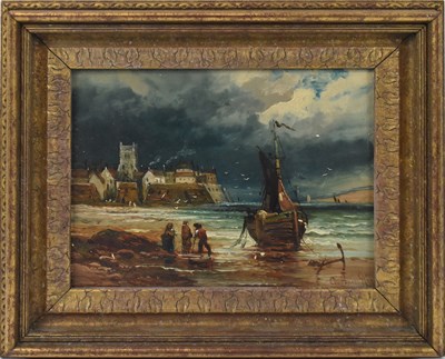 Lot 145 - CLARENCE ROE; oil on board, coastal harbour...