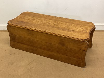 Lot 788 - An oak chest with curved sides and top, height...