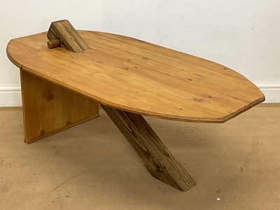 Lot 791 - A pine cantilever coffee table, height 45cm,...