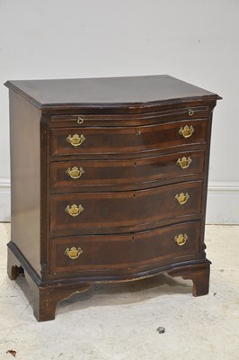 Lot 167 - A reproduction mahogany serpentine fronted...