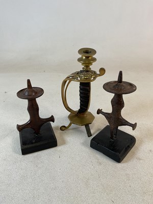 Lot 194 - A pair of Tulwar sword handles and Calvary...