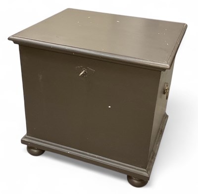 Lot 49 - A modern green painted twin handled coffer of...