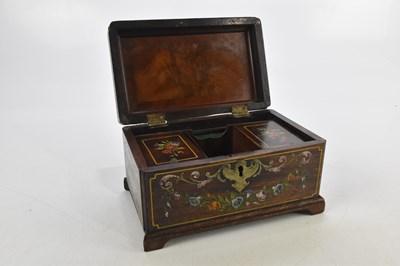 Lot 1041 - A 19th century mahogany tea caddy with later...