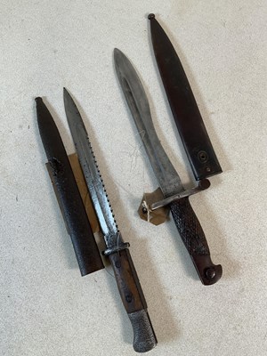 Lot 324 - A Prussian WW1 butcher's bayonet and a Spanish...