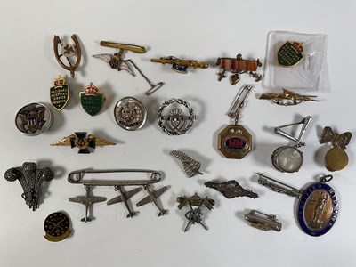Lot 275 - SWEETHEART BADGES; twenty-three mixed army...