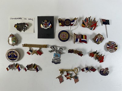 Lot 296 - SWEETHEART BADGES; a group of nineteen enamel...