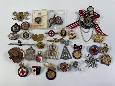 Lot 310 - SWEETHEART BADGES & OTHERS; a group of thirty...