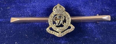 Lot 313 - SWEETHEART BADGES; a 9ct Royal Engineers...