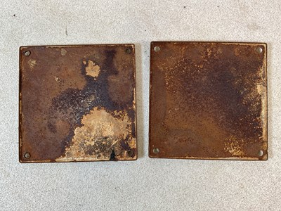 Lot 293 - Two Third Reich WWII enamel plaques,12x12cm