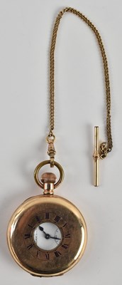 Lot 1665 - A Waltham Star gold plated half hunter pocket...
