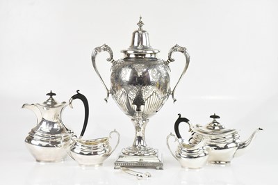 Lot 1132 - A large silver plated samovar of classical...