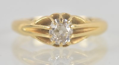 Lot 1304 - An 18ct bright yellow gold signet ring, with...