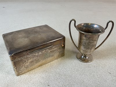 Lot 569 - A George V hallmarked silver cigarette box,...