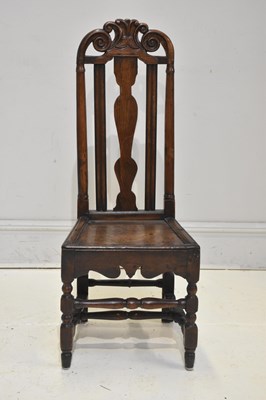 Lot 88 - An 18th century jointed oak side chair, with...