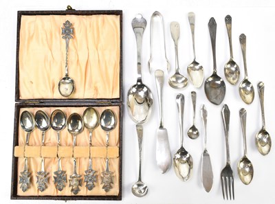 Lot 1086 - A collection of hallmarked silver flatware