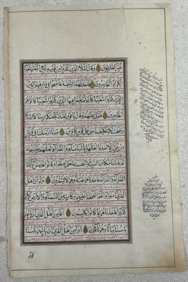 Lot 402 - A double sided single page from the Quran,...