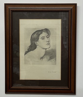 Lot 500 - AFTER DANTE GABRIEL ROSSETTI; a black and...