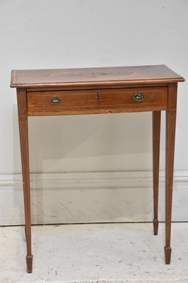 Lot 313 - An Edwardian inlaid mahogany two drawer side...
