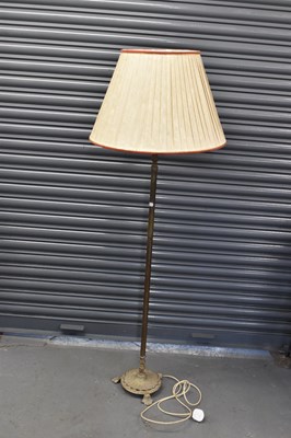 Lot 120 - A gilt brass standard lamp, height approx...