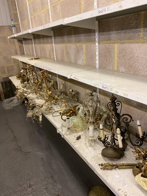 Lot 125 - A large quantity of lighting including gilt...