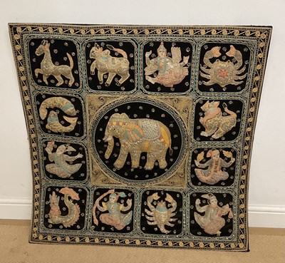 Lot 373 - A Thai Kalaga astrology tapestry wall hanging,...