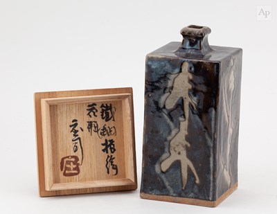 Lot 657 - SHOJI HAMADA (1894-1978); a square stoneware...