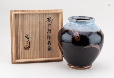 Lot 653 - SHOJI HAMADA (1894-1978); a bulbous stoneware...