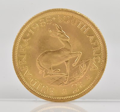 Lot 1034 - A South African two rand gold coin, 1965.