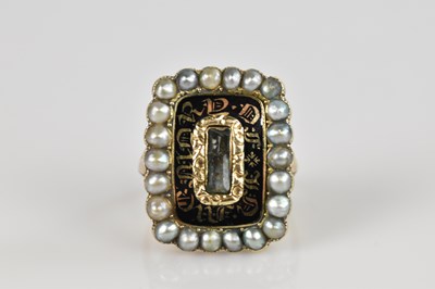 Lot 2413 - A Victorian yellow metal and enamel seed pearl...