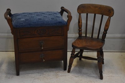 Lot 281 - A 19th century elm seated country child's...